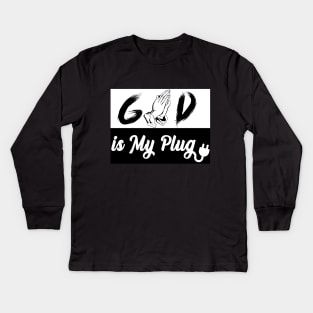 god is my plug Kids Long Sleeve T-Shirt